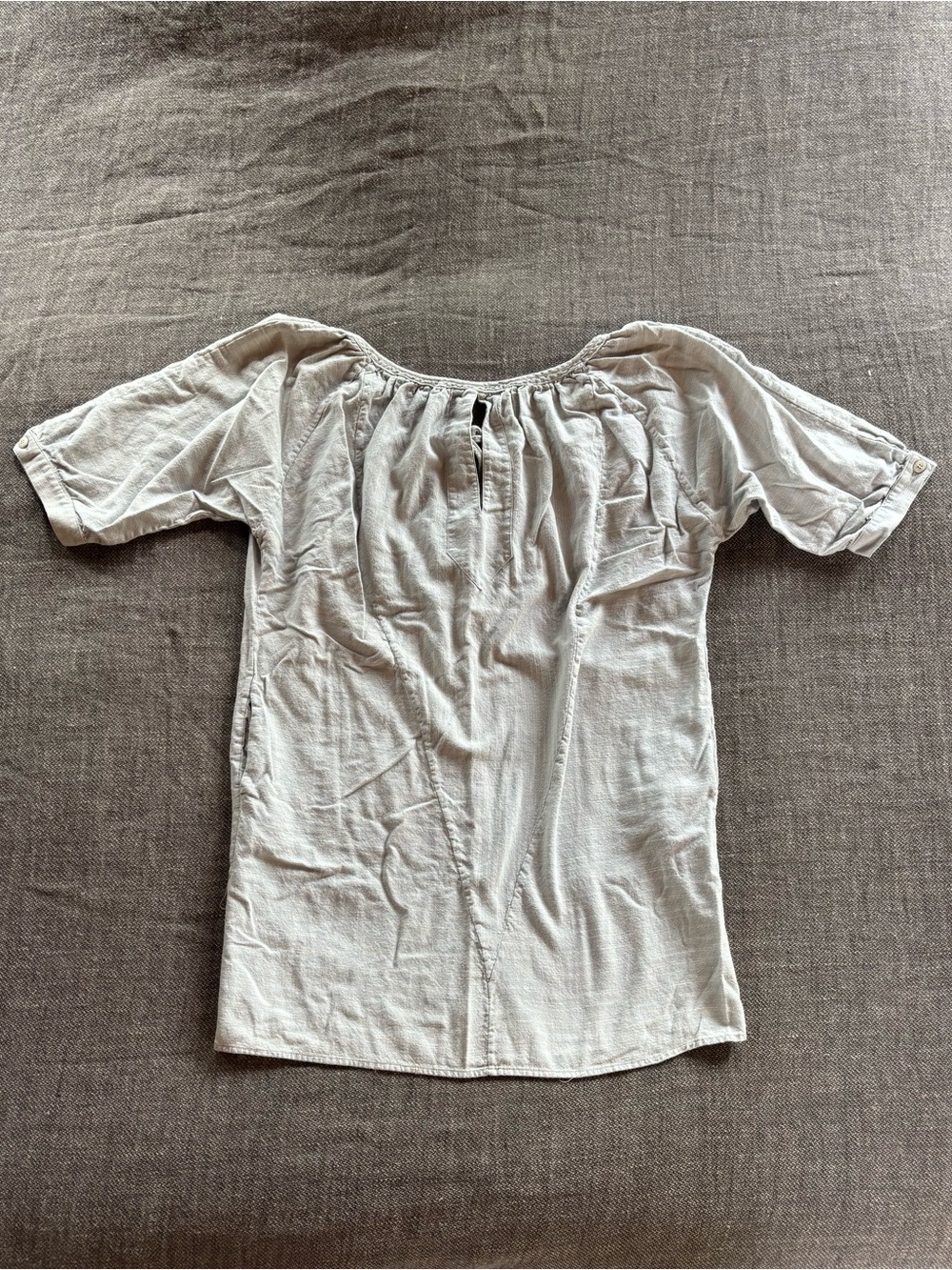 Vintage Y2K Grey Ant Cotton Peasant Dress